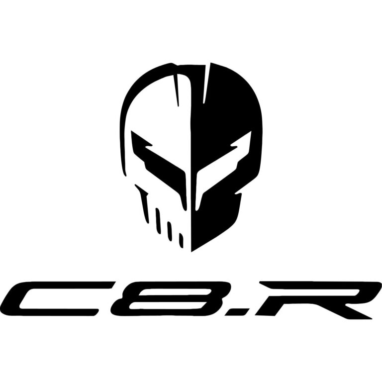 Corvette C8R Jake Skull Decal sticker