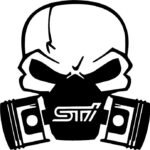 Subaru STI Piston Gas Mask Decal