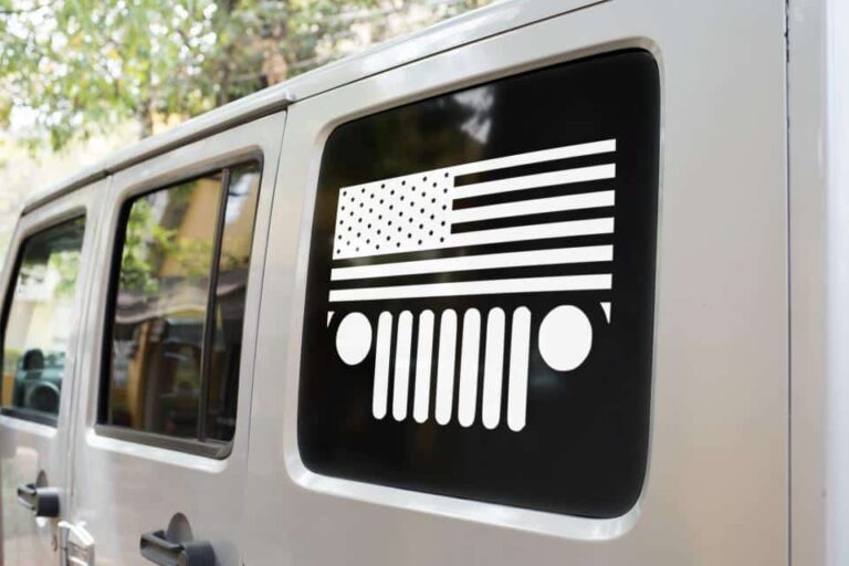 Jeep Grill American Flag Decal