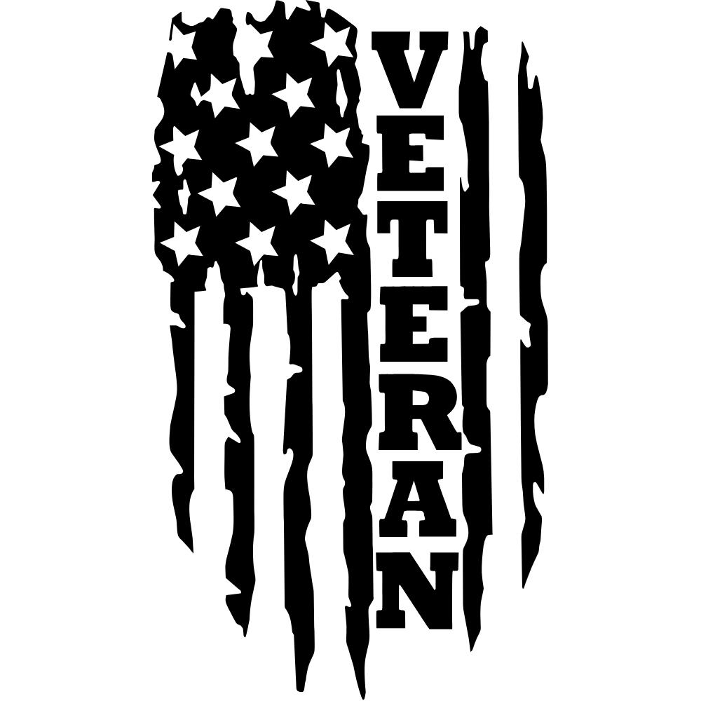 American Flag Veteran Decal