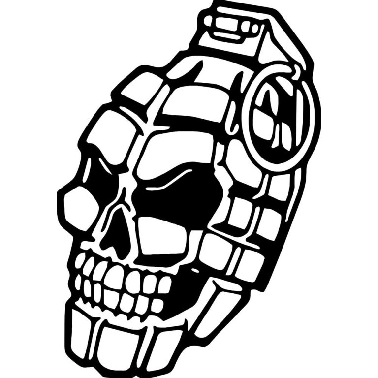 Grenade Skull Decal