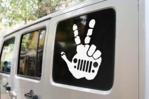 Jeep Wave Peace Sign Decal sticker