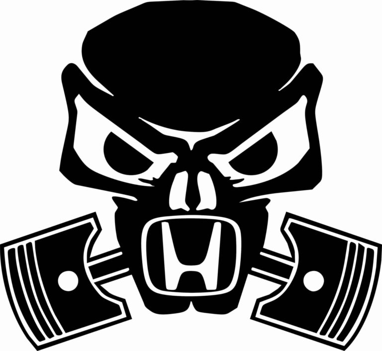 Honda Skull Piston Gas Mask Decal