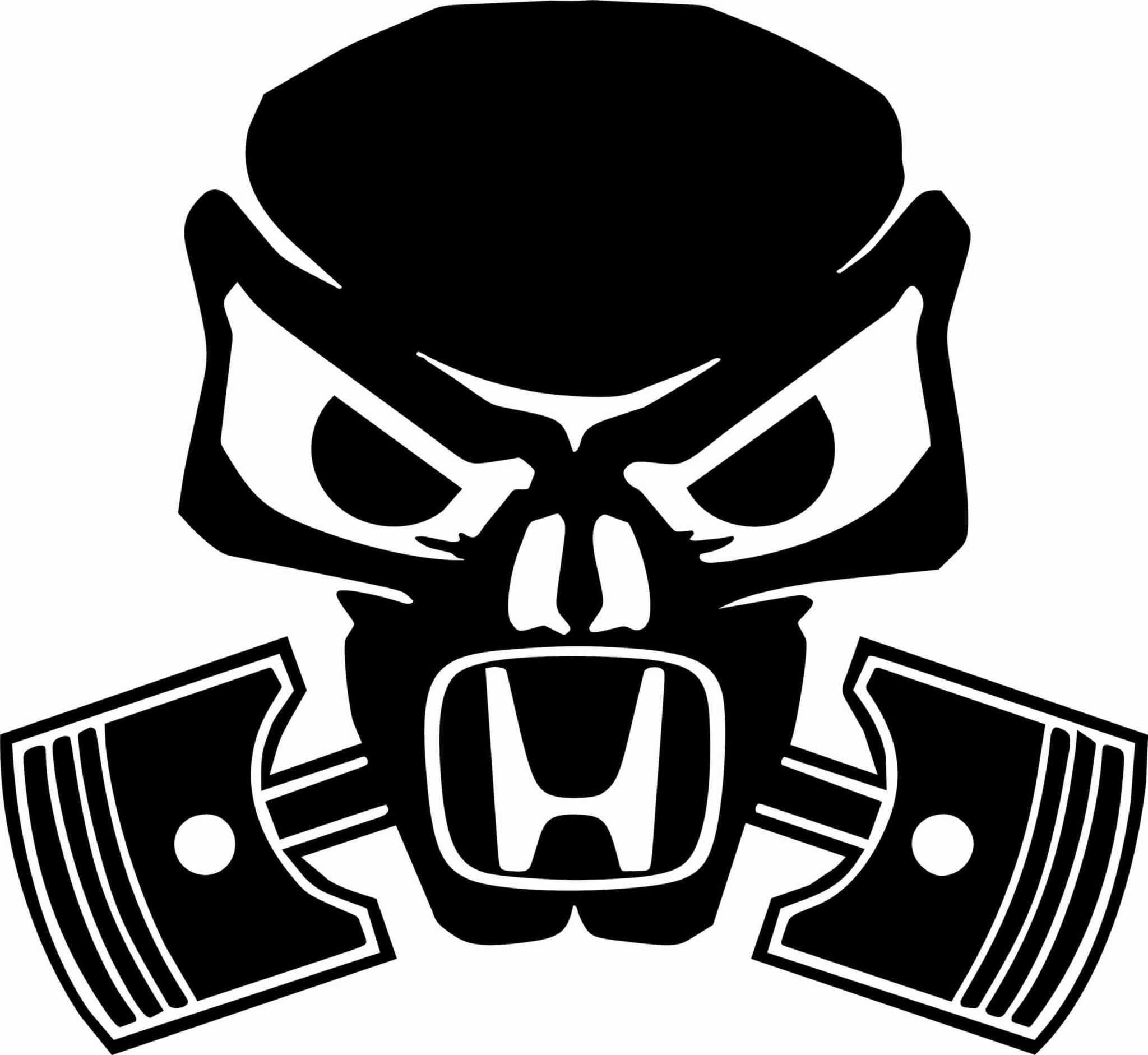 Honda Skull Piston Gas Mask Decal