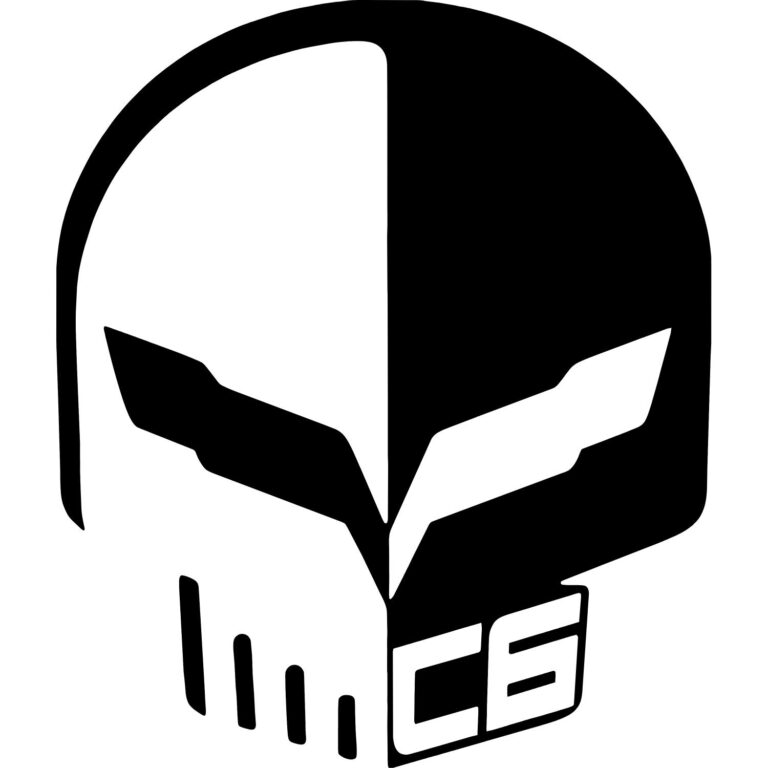 Corvette C6 Jake Skull Decal