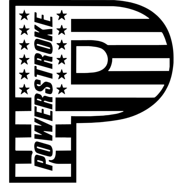 Ford Power Stroke American Flag Decal