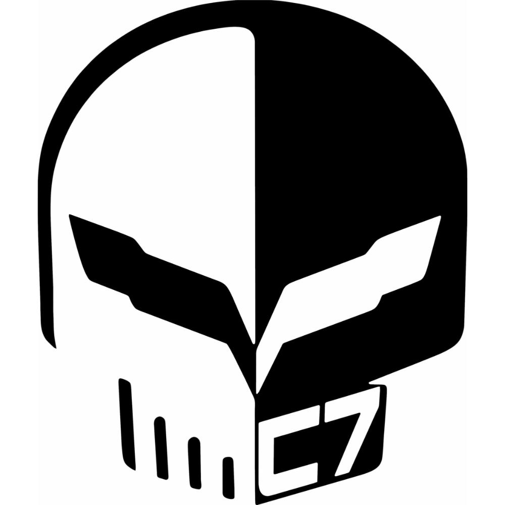 Corvette Jake Skull C7 Decal
