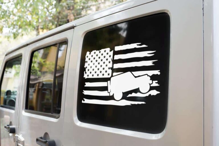 Jeep Distressed American Flag Decal