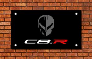 Corvette C8R Jake Skull Garage Banner