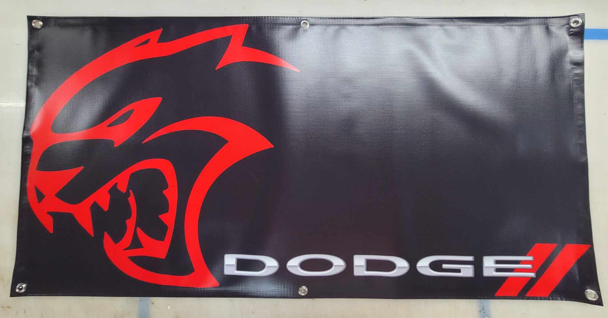 Dodge Hellcat Garage Banner 2x4