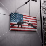 American Flag AR-15 Rifle Garage Banner
