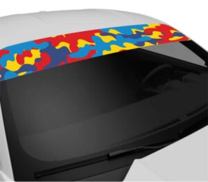 Multi-Color Camo Windshield Banner Sun Strip