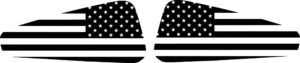 2005 - 2009 Ford Mustang American Flag Quarter Window Decals