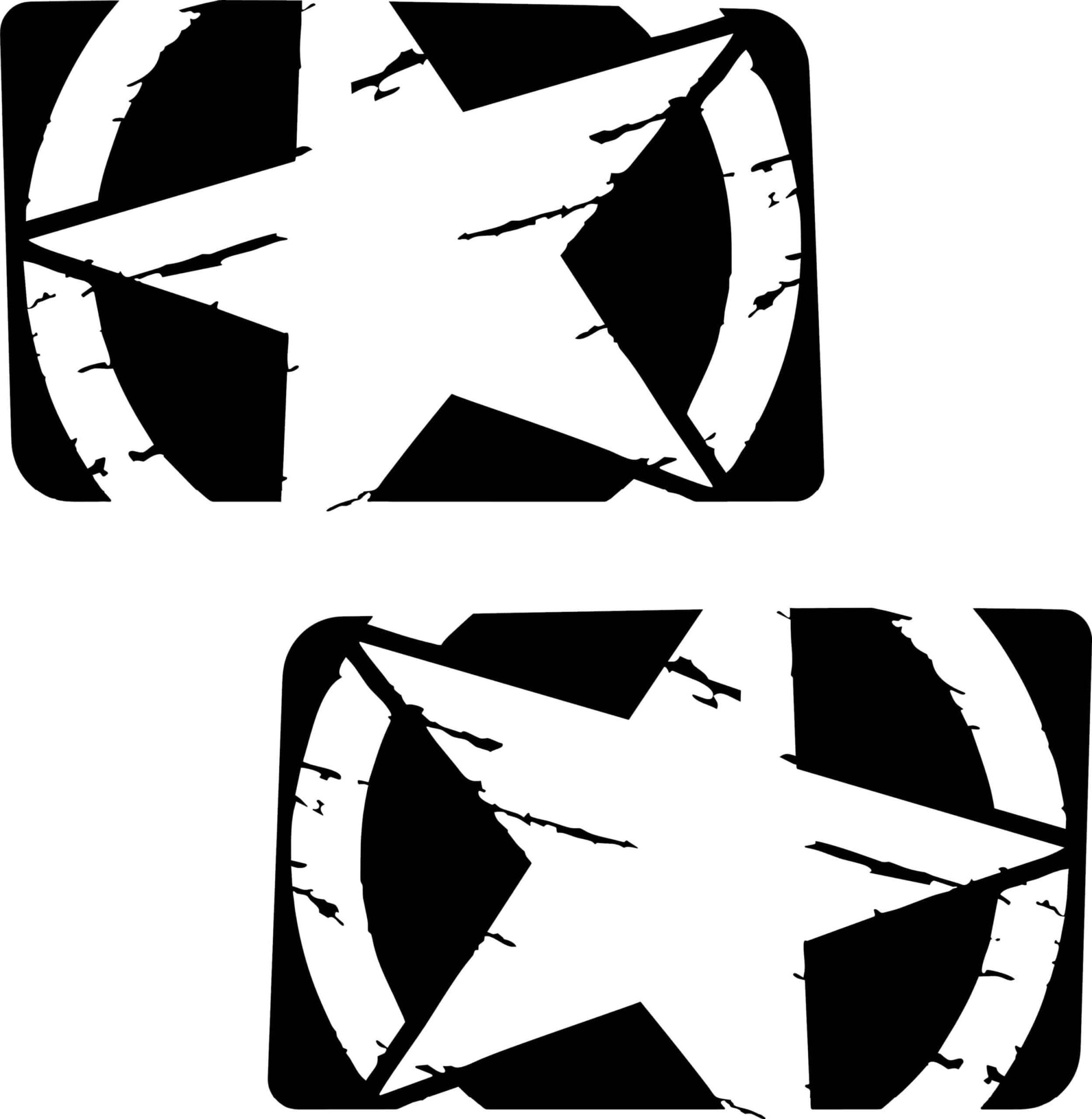 2011 - 2020 Jeep Wrangler Oscar Mike Star Quarter Window Decals