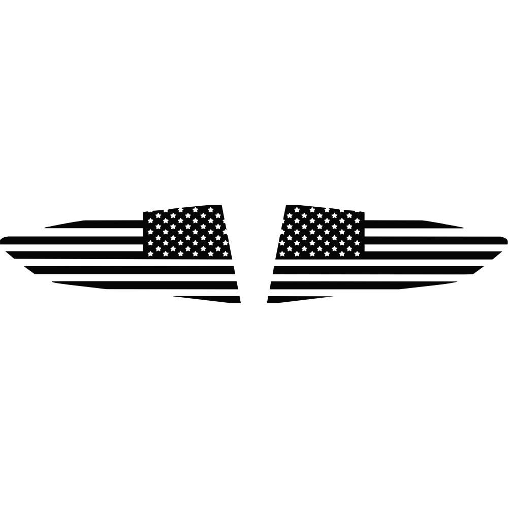 2014 - 2019 Chevy Corvette American Flag Quarter Window Decals