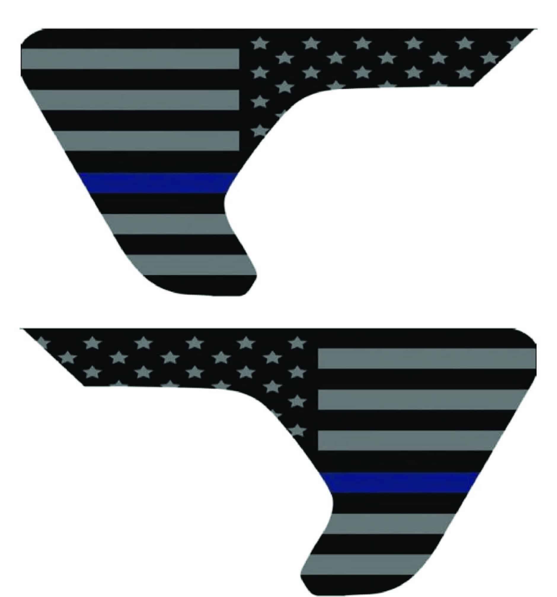 2018 – 2022 Jeep Wrangler Blue Line American Flag Fender Vent Decals