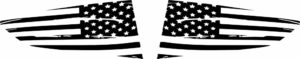 2014 - 2019 Chevy Corvette Distressed American Flag Quarter Window Decals