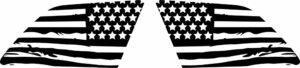 2011 - 2021 Jeep Grand Cherokee Distressed American Flag Side Window Decals