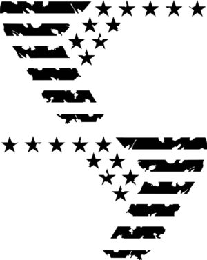 2018 - 2022 Jeep Wrangler Distressed American Flag Fender Vent Decals