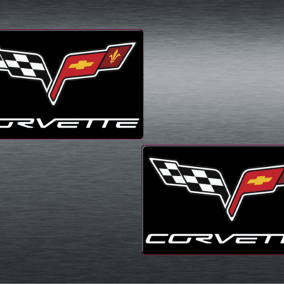 Chevy Corvette C6 Domed Visor Airbag Warning Badge Covers