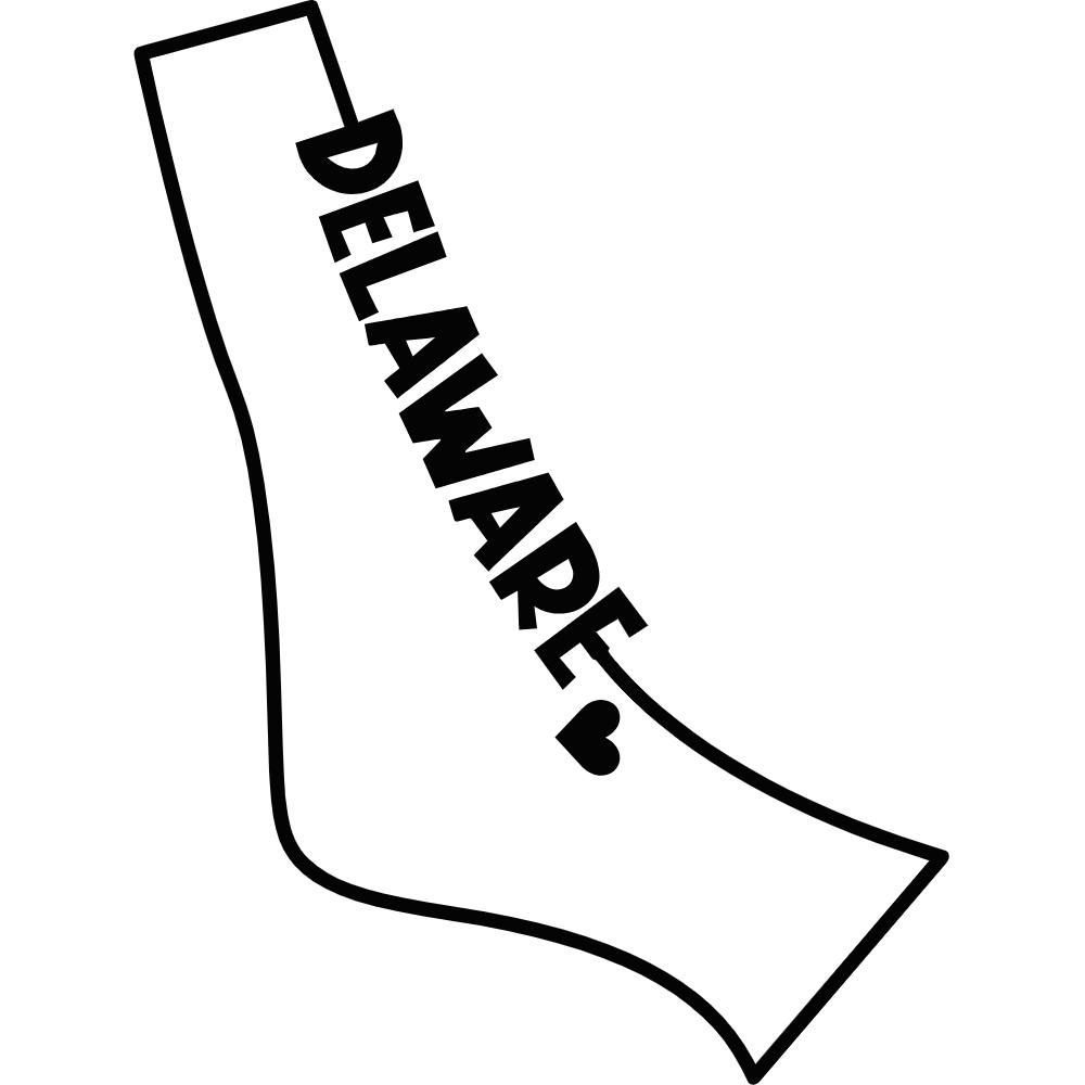 Delaware State Outline Decal