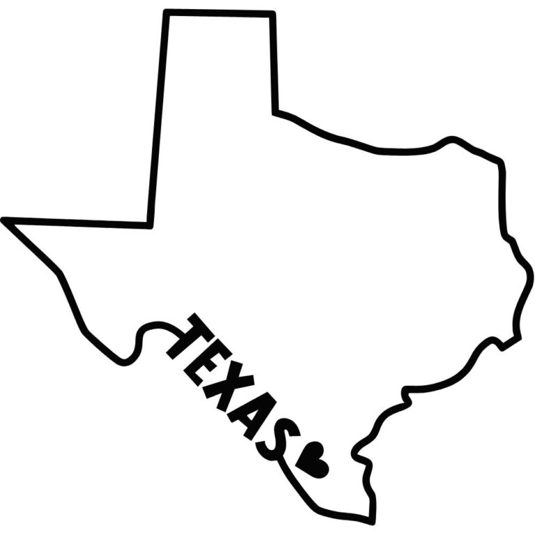 Texas State Outline Decal