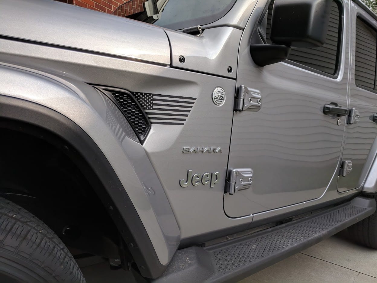 Jeep JL Fender Vent American Flag Decal