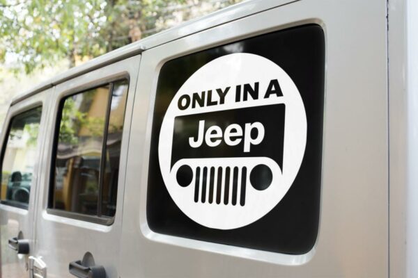 Only In A Jeep Circle Decal