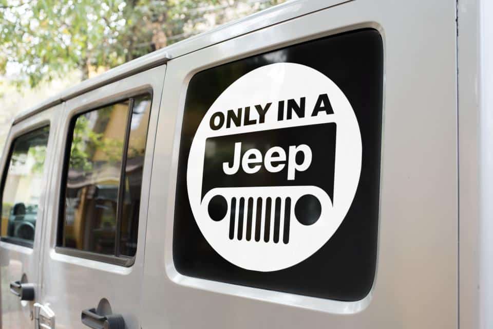 Only In A Jeep Circle Decal