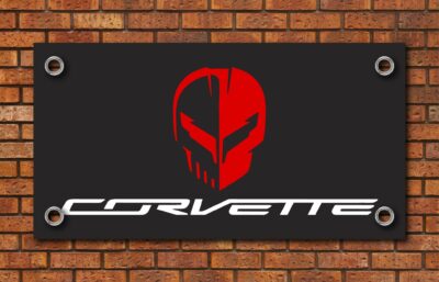 Corvette C8 Jake Skull Garage Banner
