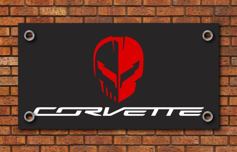 Corvette C8 Jake Skull Garage Banner