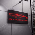 C8 Corvette Stingray Silhouette Garage Banner