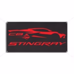 C8 Corvette Stingray Silhouette Garage Banner