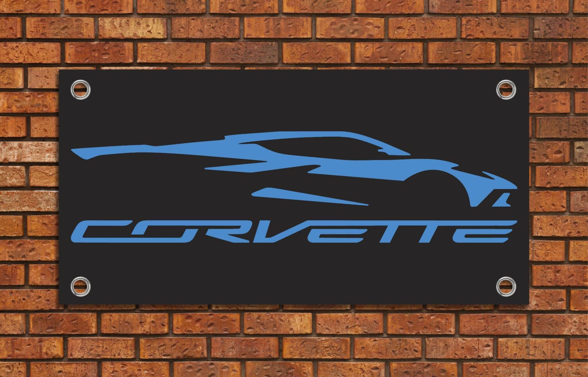 Corvette C8 Silhouette Garage Banner