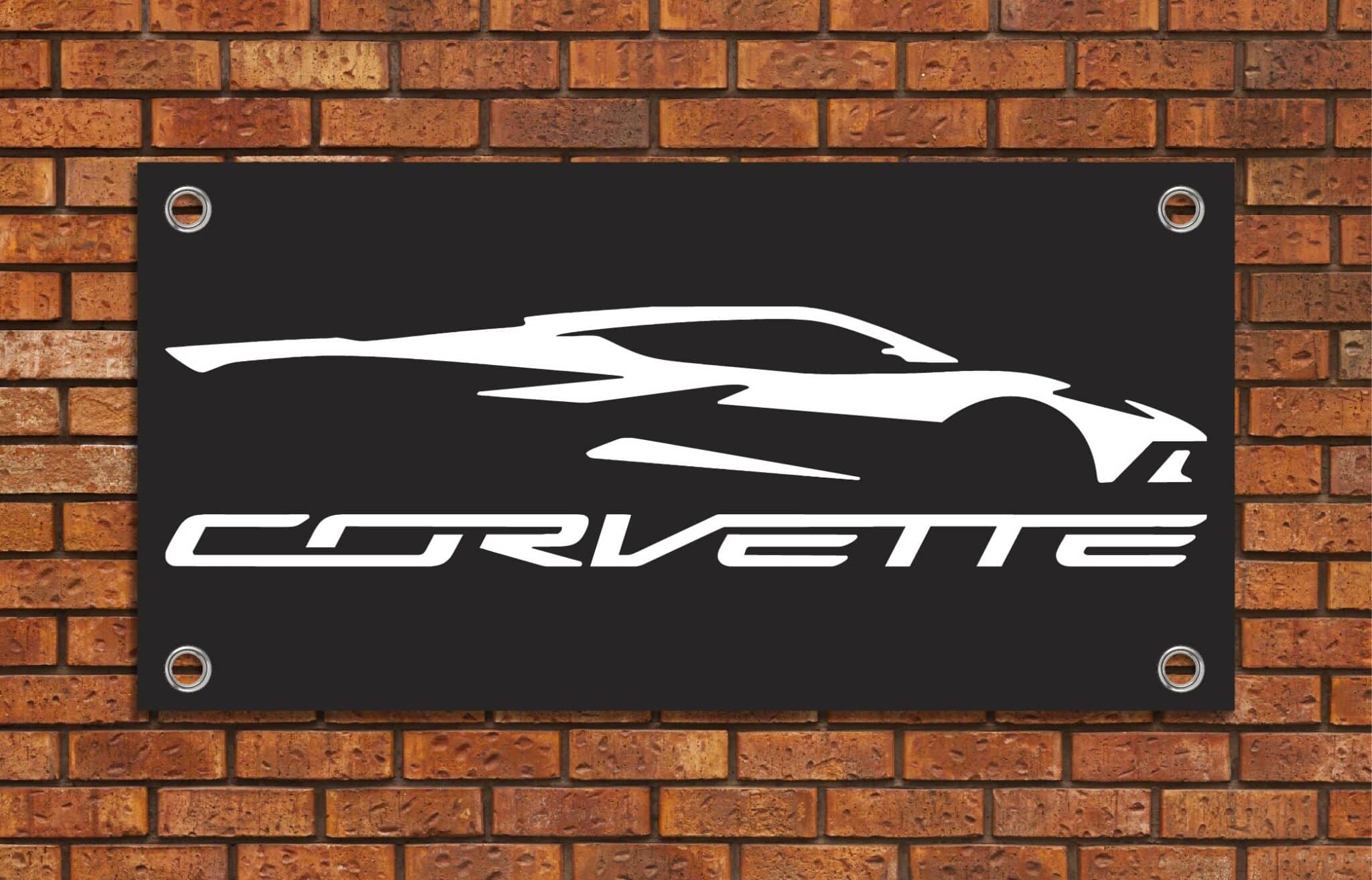 Corvette C8 Silhouette Garage Banner