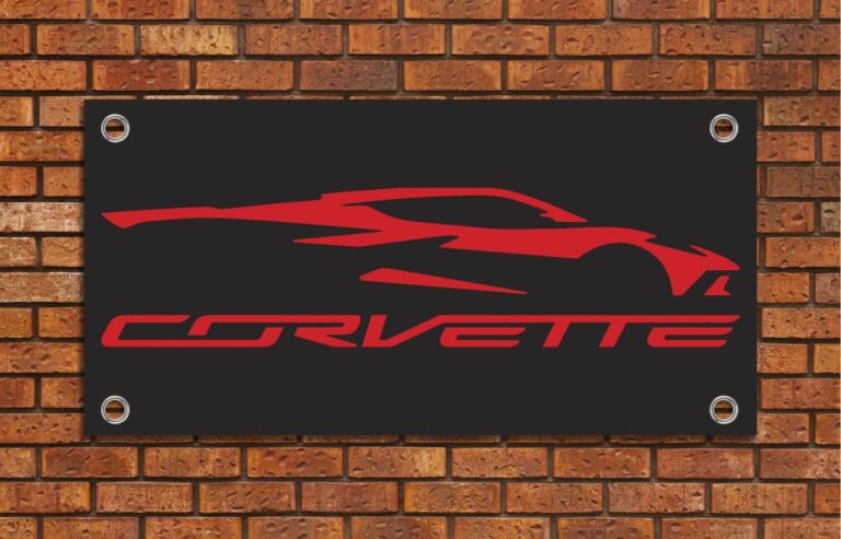 Corvette C8 Silhouette Garage Banner