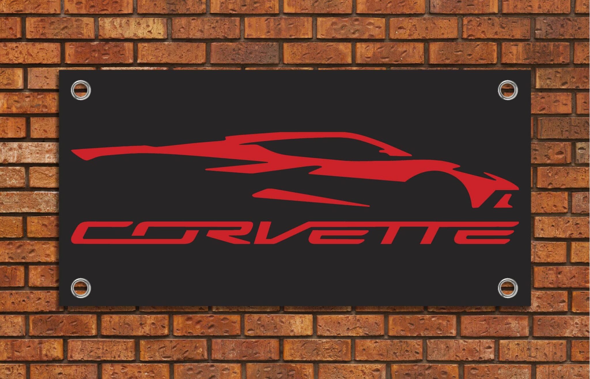 Corvette C8 Silhouette Garage Banner