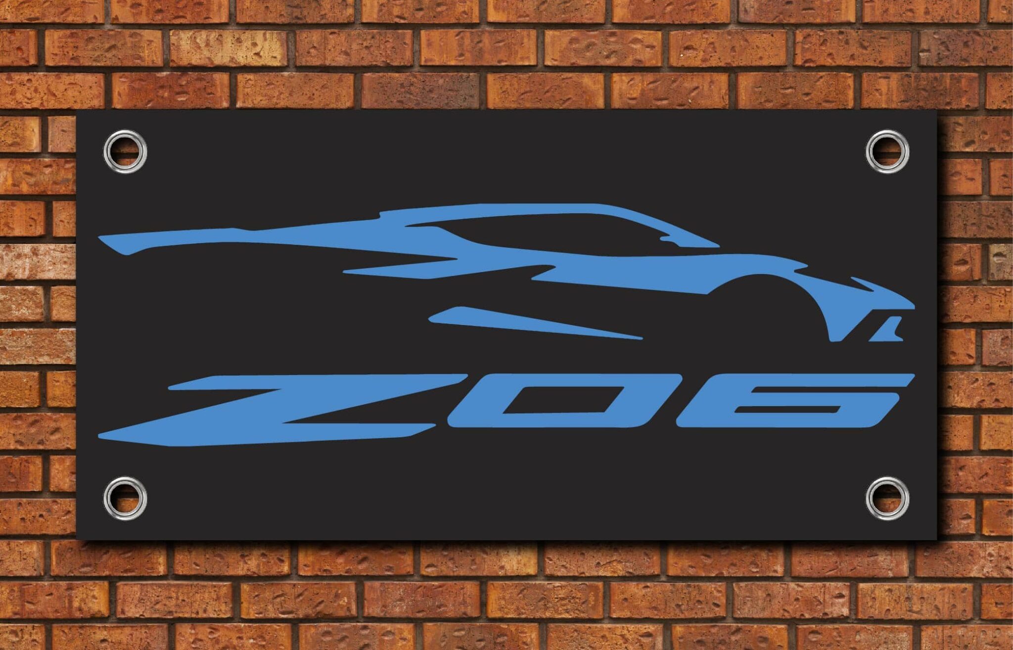 Corvette C8 Z06 Silhouette Garage Banner
