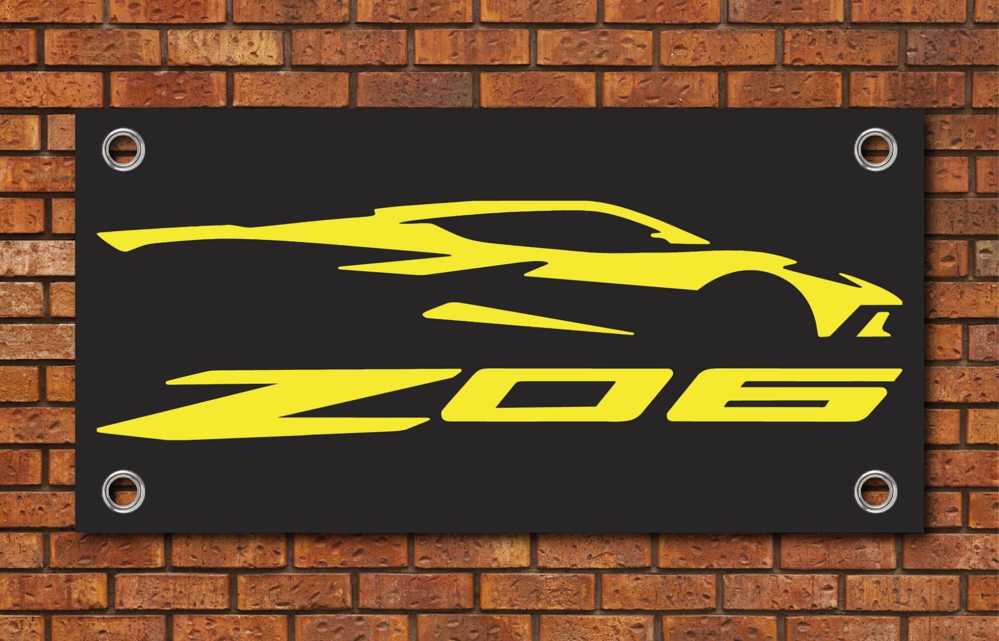 Corvette C8 Z06 Silhouette Garage Banner