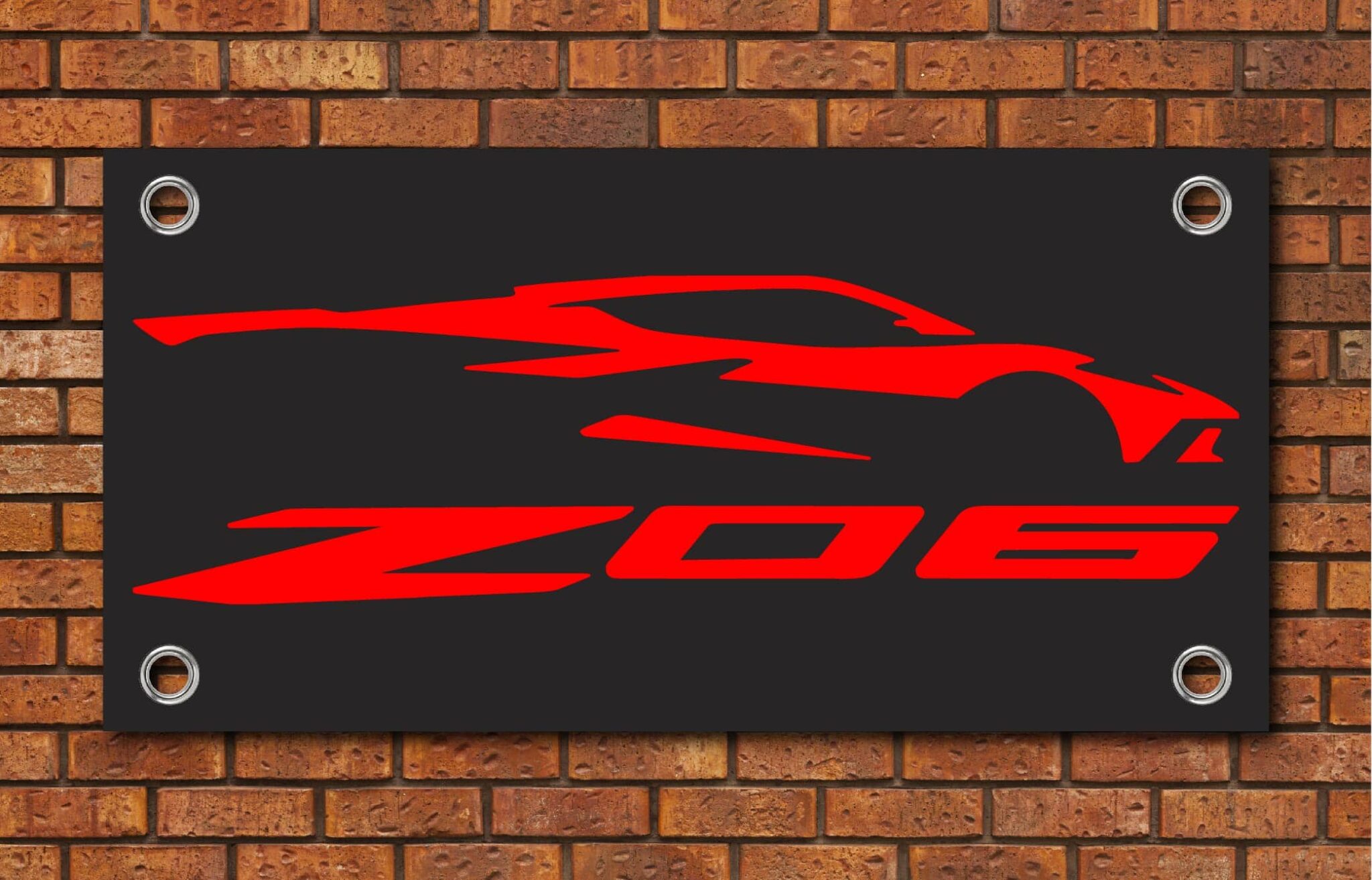 Corvette C8 Z06 Silhouette Garage Banner
