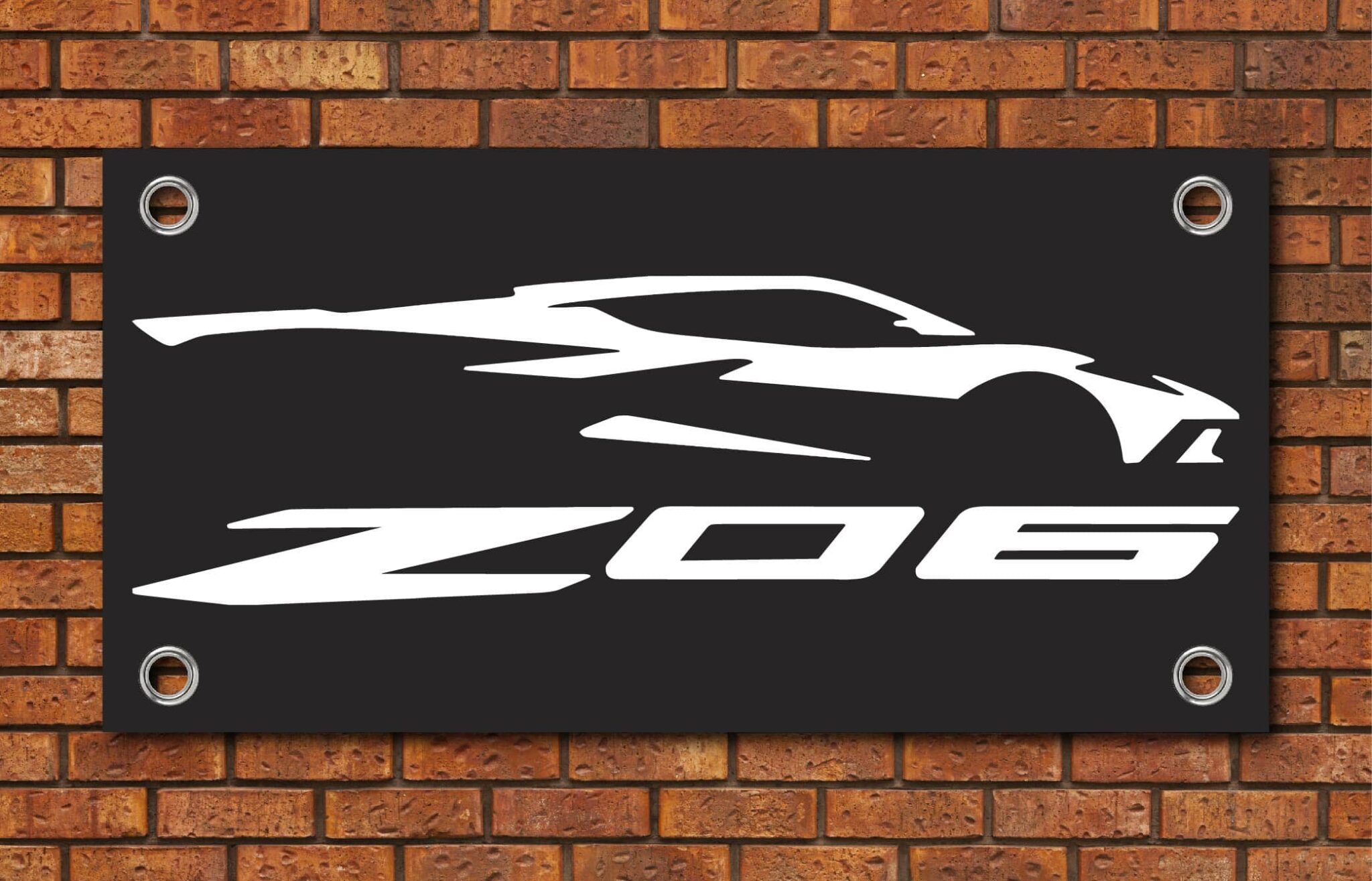 Corvette C8 Z06 Silhouette Garage Banner