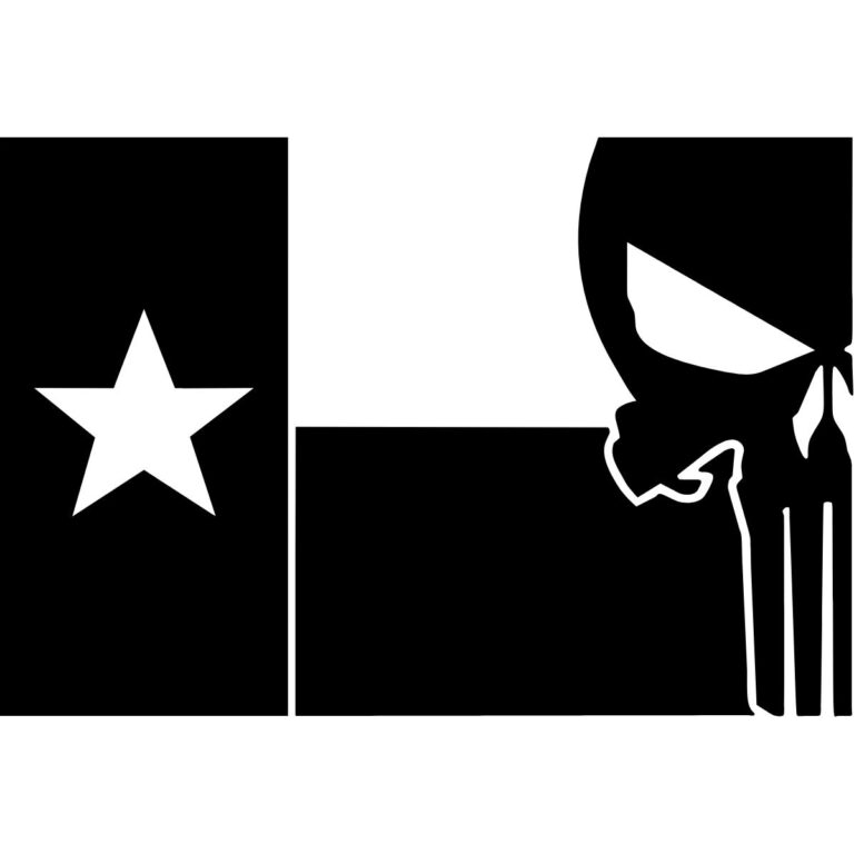 Texas Flag Punisher Decal
