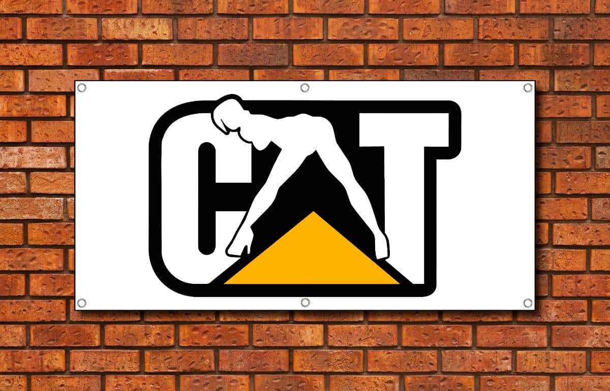 CAT Caterpillar Sexy Girl Garage Banner