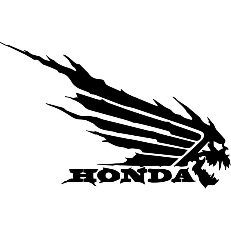 Honda Wings Skull Decal