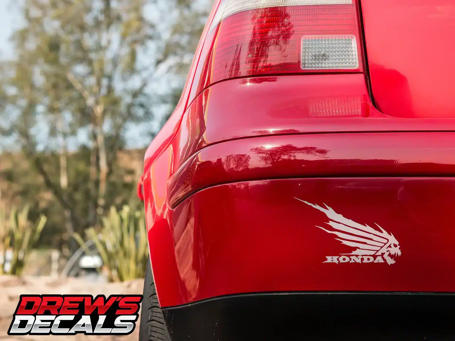 Honda Wings Skull Decal