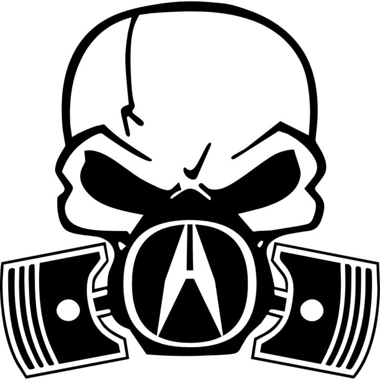 Acura Piston Gas Mask Skull Decal