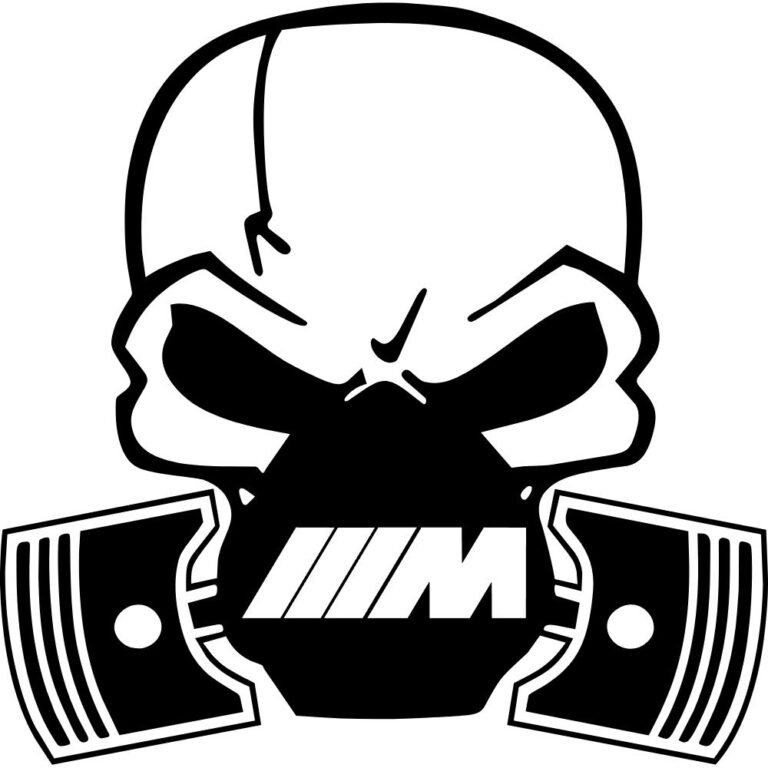 BMW M Piston Gas Mask Skull Decal