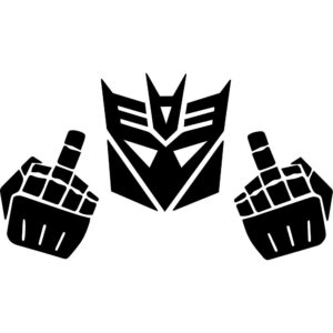 Decepticon Middle Finger Decal