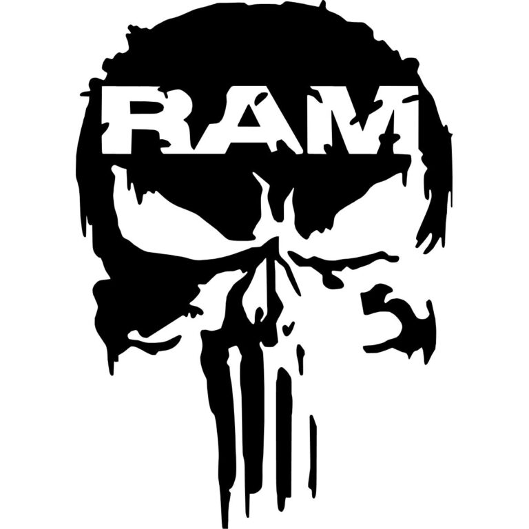 Ram Punisher Skull Decal