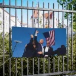 Trump Shot Assassination Attempt Garage Banner